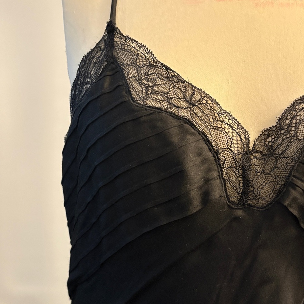 BCBGMaxAzria Black Lace Trim Chemise - Picture 3 of 10